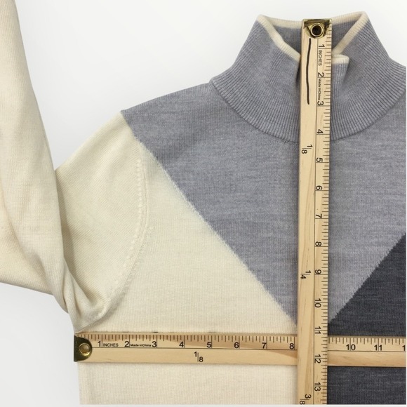 G/FORE Men's Quarter Zip Wool Sweater Colorblock Size S Golf Casual - Picture 7 of 8